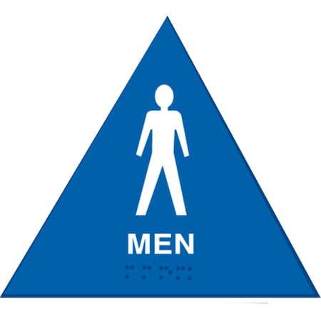Hy-Ko Men - Blue Triangle Sign 12" x 12", 3PK A20274
